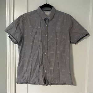 Cat button down short sleeved shirt